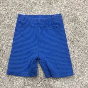 Zara Kids Blue Ribbed Biker Shorts - 2T